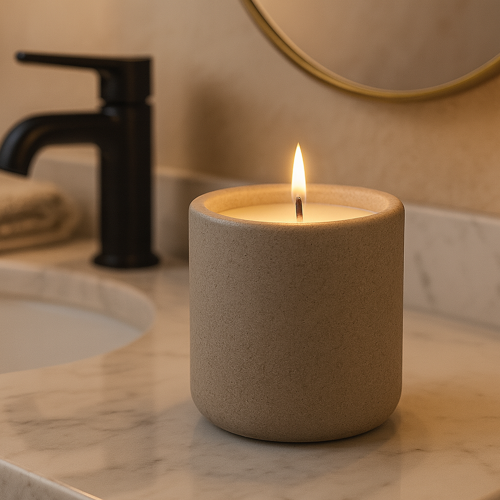 Glutbucht Stein Kerze